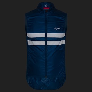 RAPHA MEN'S BREVET INSULATED GILET DARK NAVY/HI-VIS PINK/SILVER