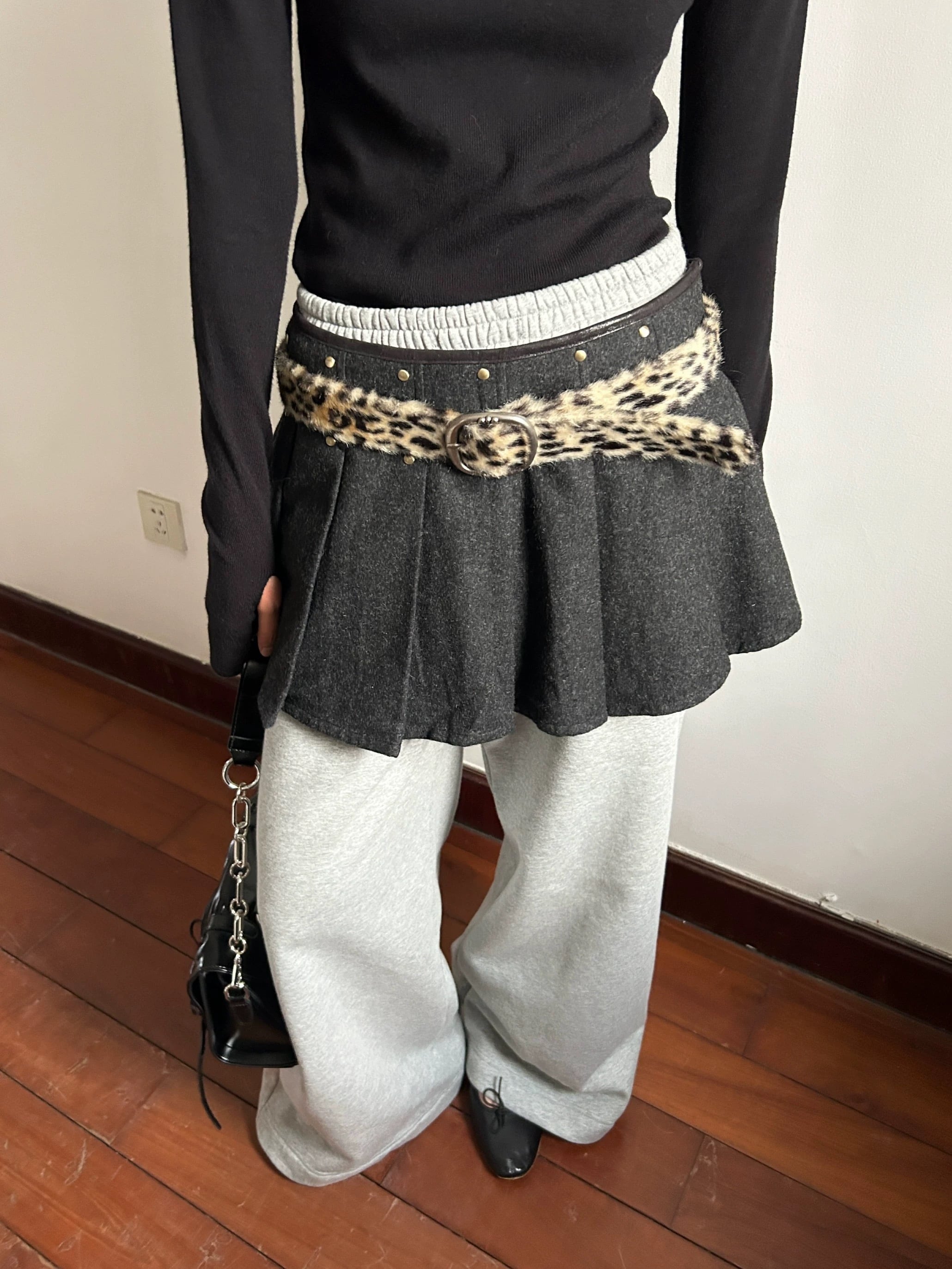 Y2K leopard fur long belt ファーベルト AFB | Juns garment service