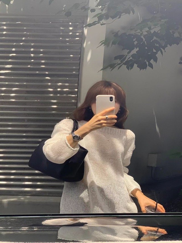 (OUNCE) lose boat  neck  knit