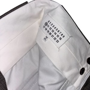 2015AW MAISON MARTIN MARGIELA glen check wool high waist baggy slacks