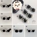即納・予約　海外ハンドメイドRINKA【№B02108】犬猫 サングラス形 バレッタ フラワー＆パールモチーフ　ビジュー