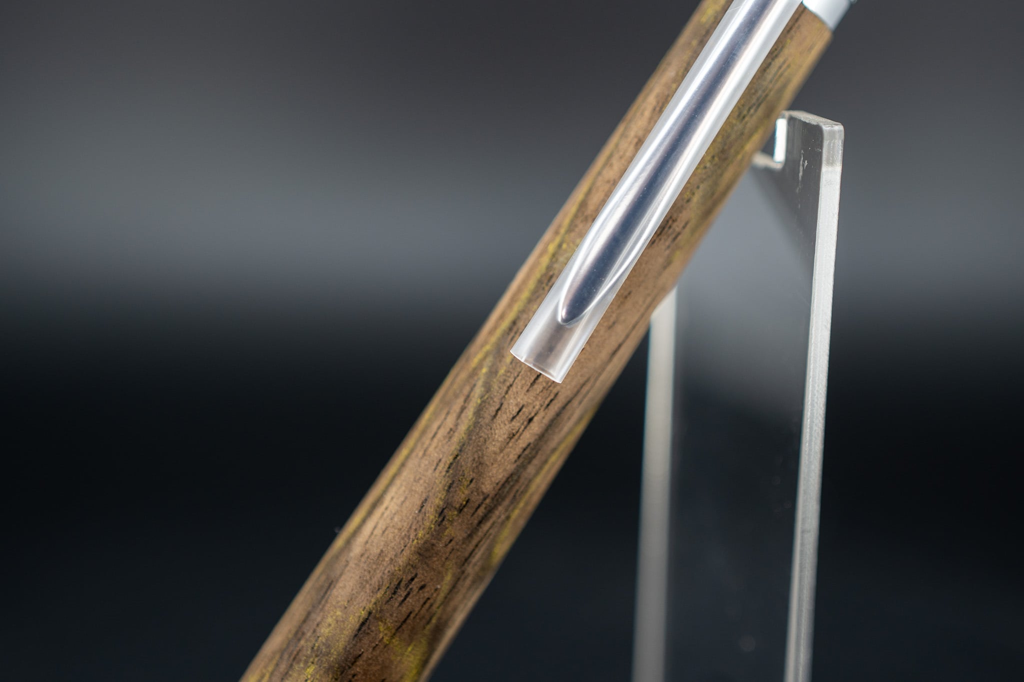 【魅惑の黒い紋様】黒柿 孔雀杢 特上 ① silver BP