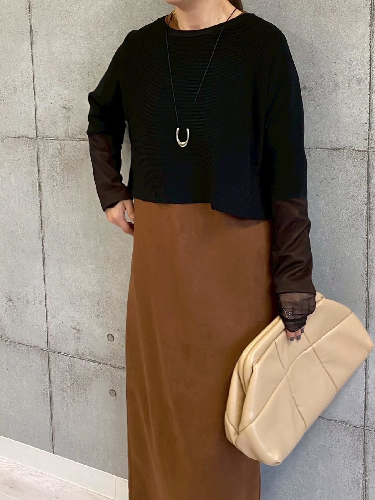 ロージー　Rosiee　袖チュール切り替えKnit　R751234