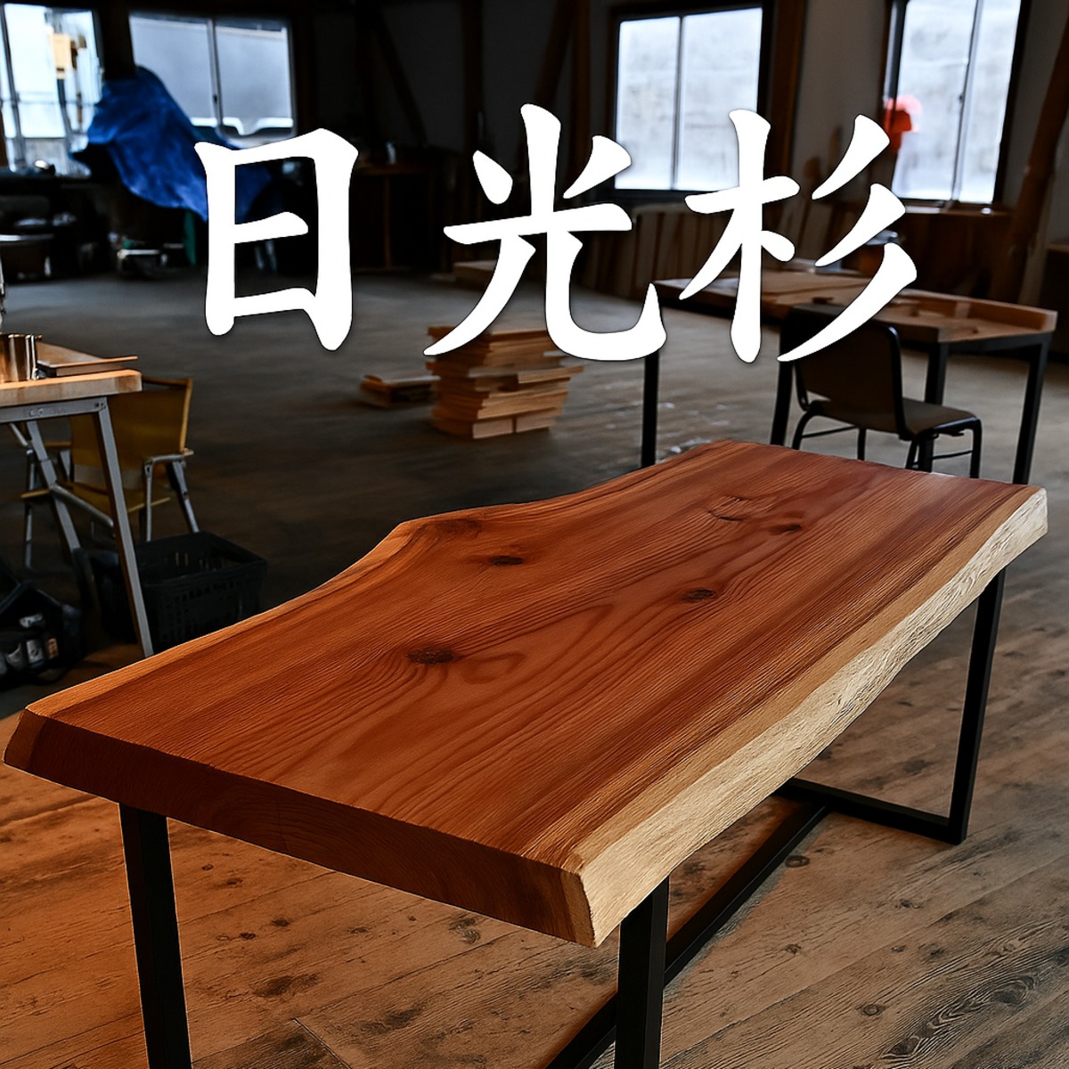 日光杉　一枚板　ダイニングテーブル 日光杉 一枚板 ダイニングテーブル | LIVEEDGE