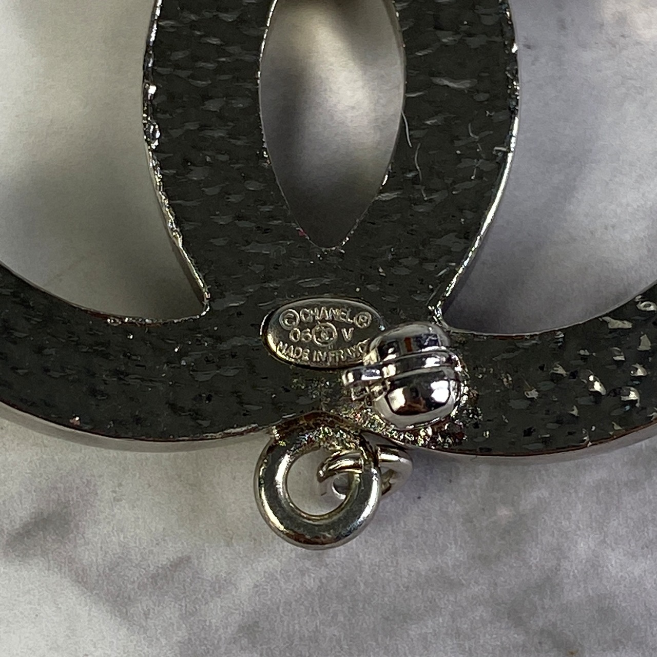【最終処分SALE】CHANEL シャネル ココマーク 刻印パール  ブローチ シルバー A-5332