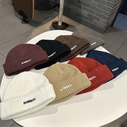ロゴ刺繍 ニット帽    00006