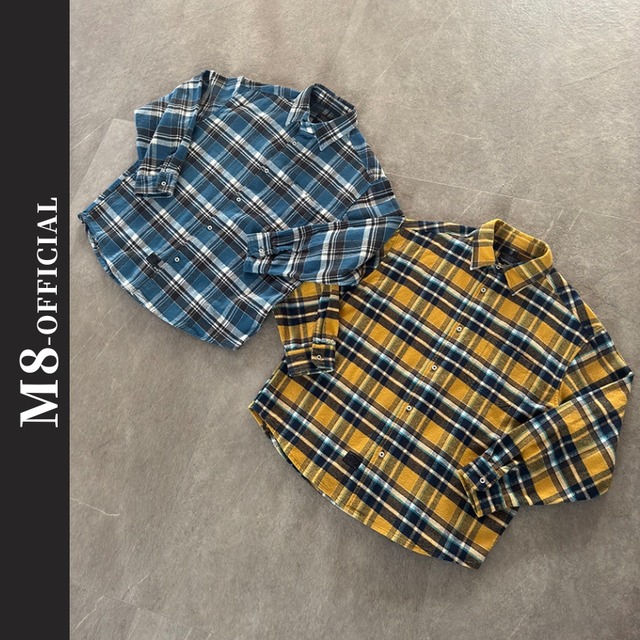 checked long sleeves shirt 2color M0536