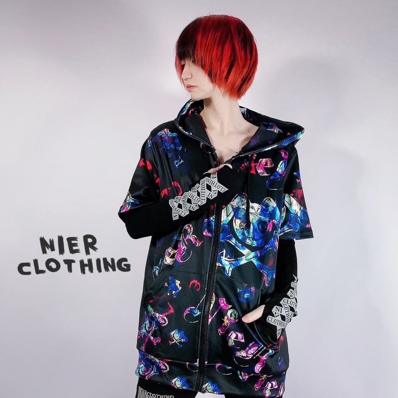 NieR CLOTHING ニーアクロージング ジップパーカー  宇宙柄