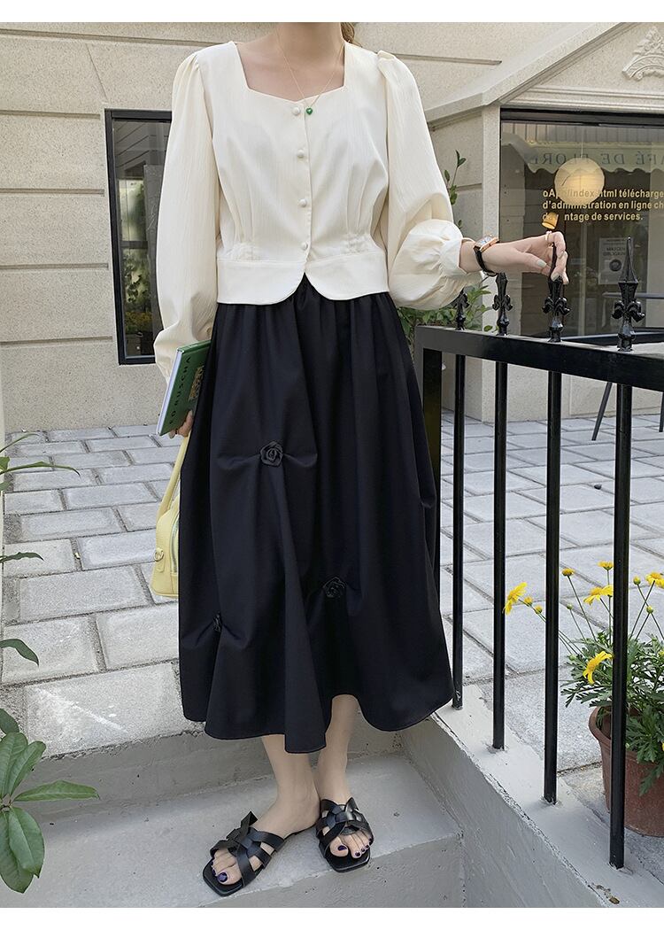 ins大人気 スカート 2022年春夏新作 レディーススカート ウエストゴム Aライン 不規則デザイン