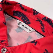 and per se アンパスィ ゴルフ 総柄 半袖 ドライ ポロシャツ サイズ L /レッド系/メンズ