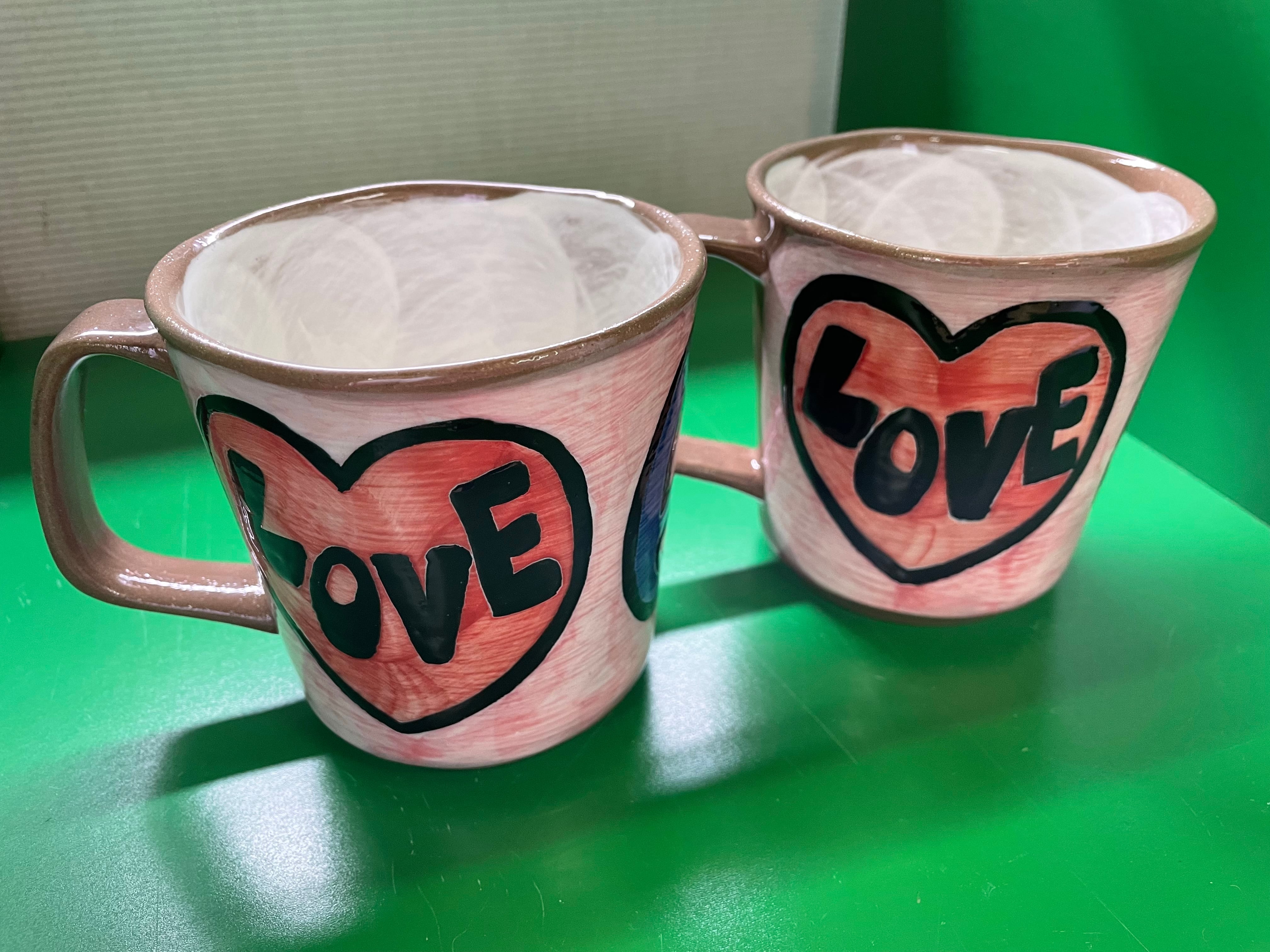 波佐見焼 ニコちゃん ピンク マグカップ（中）1個 | 雑貨牧場GAYU