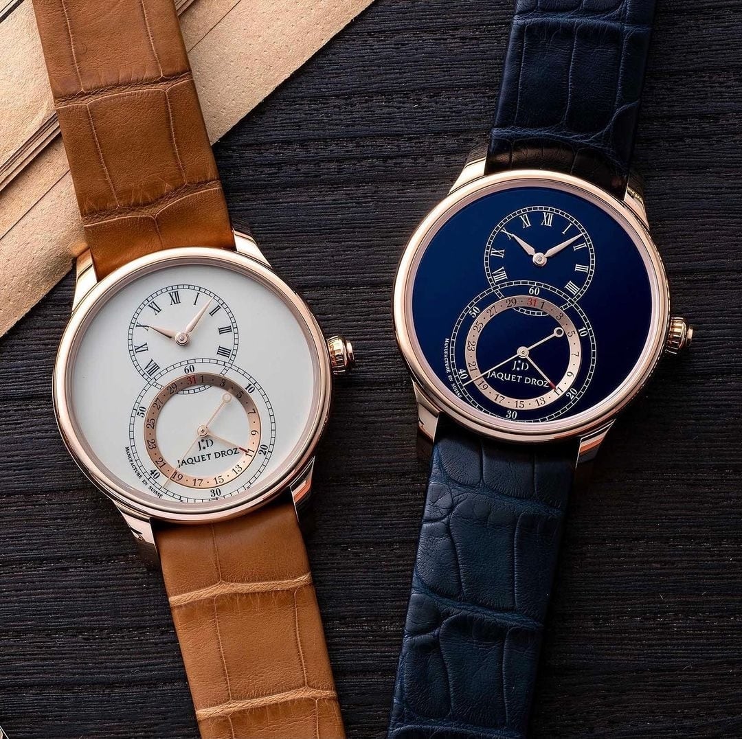 【JAQUET DROZ ジャケ・ドロー】GRANDE SECONDE QUANTIÈME　グラン・セコンド カンティエーム（ダークブルーエナメル）／国内正規品 腕時計