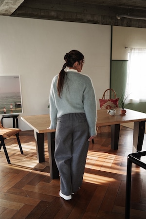 Wool Beaver Wide Easy Pants