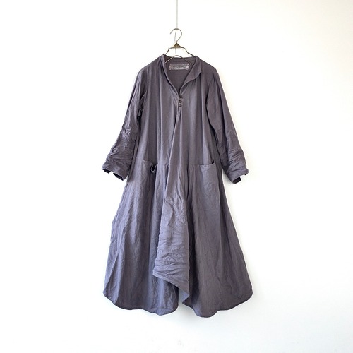 小間使いリネンワンピース（衿付）col.Gray