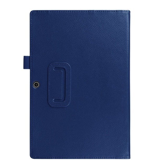 【在庫処分】ピーシーエーテック カバー 保護ケース スタンド機能付き専用ケース 二つ折 カバー 薄型 軽量型 スタンド機能 PUレザーケース NTT docomo Arrows Tab F-04H ネイビーブルー