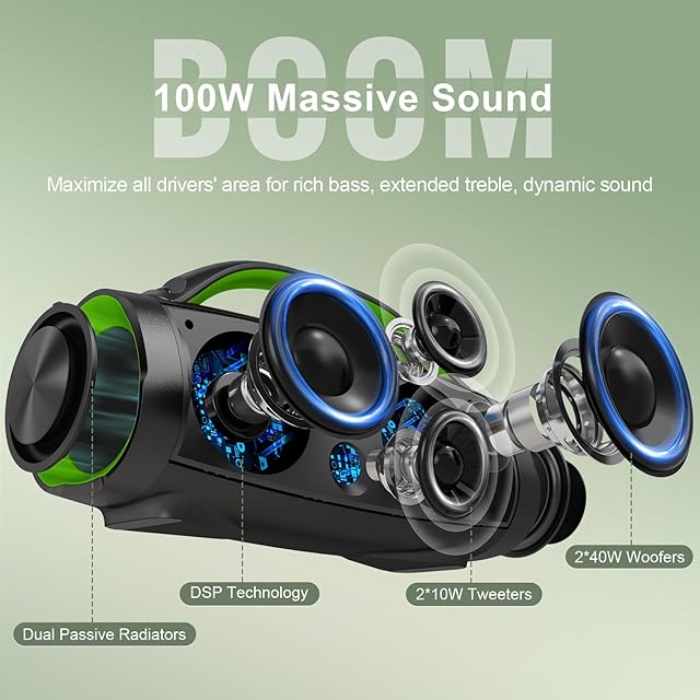 DOSS Extreme Boom Pro Bluetoothスピーカー ワイヤレス 100W 大音量
