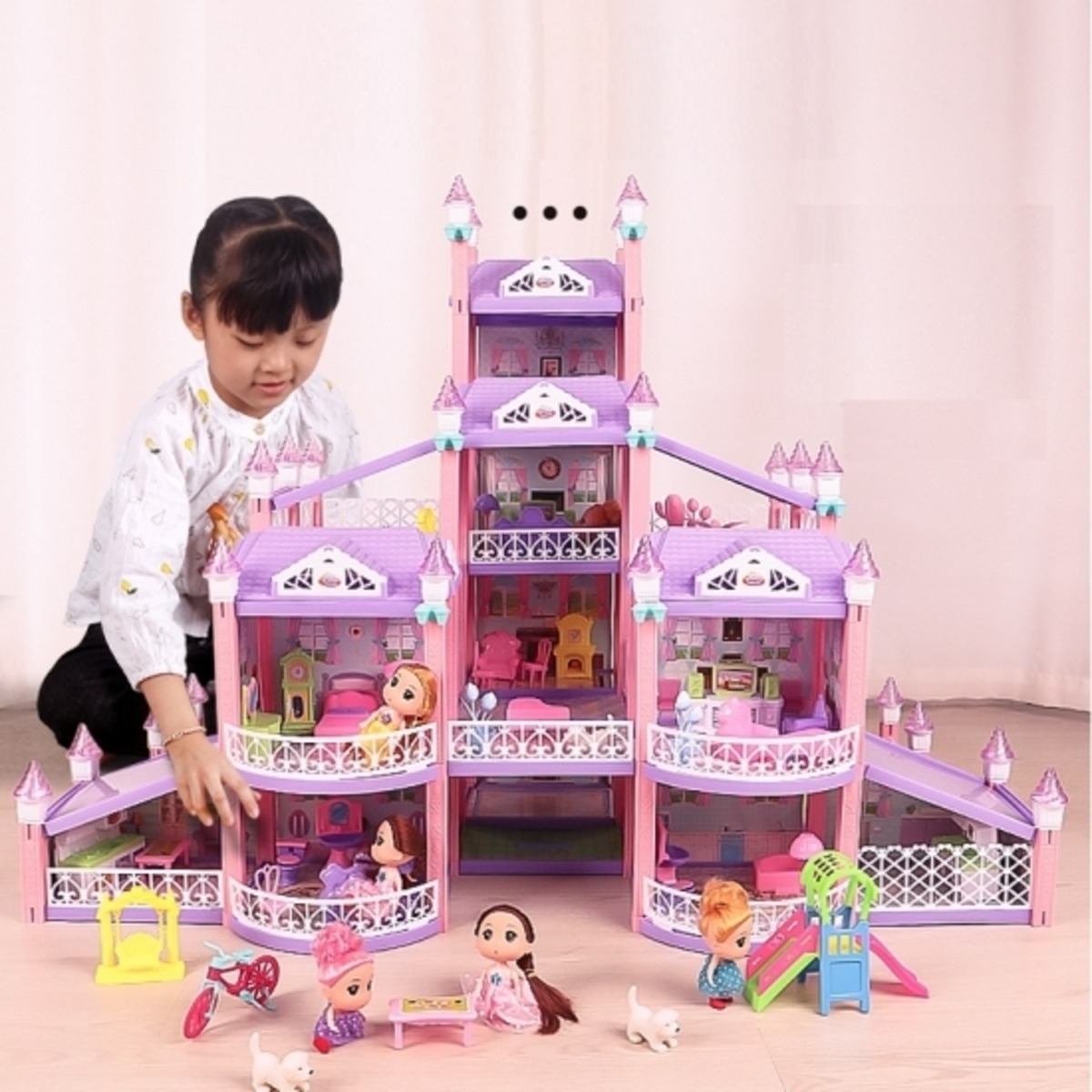 子供 おもちゃ 女の子 ドールハウス プリンセス お城 人形の家 ミニチュア ハウス コレクション 豪華 大きなお家 かわいい おうち時間 おうち遊び おままごと 子供 おもちゃ 女の子 ドールハウス Leaflower 001 リーフラワー レディースファッション専門店