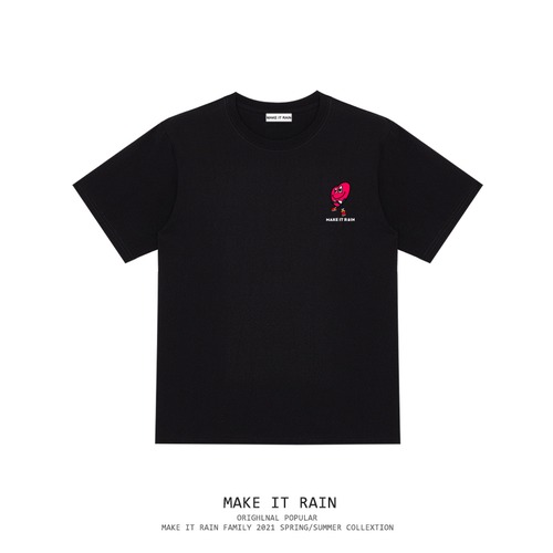 シャツ スタンダードブラックTシャツ ルーズサマー コットン レトロ 夏物 MAKE_ITRAIN3472412700