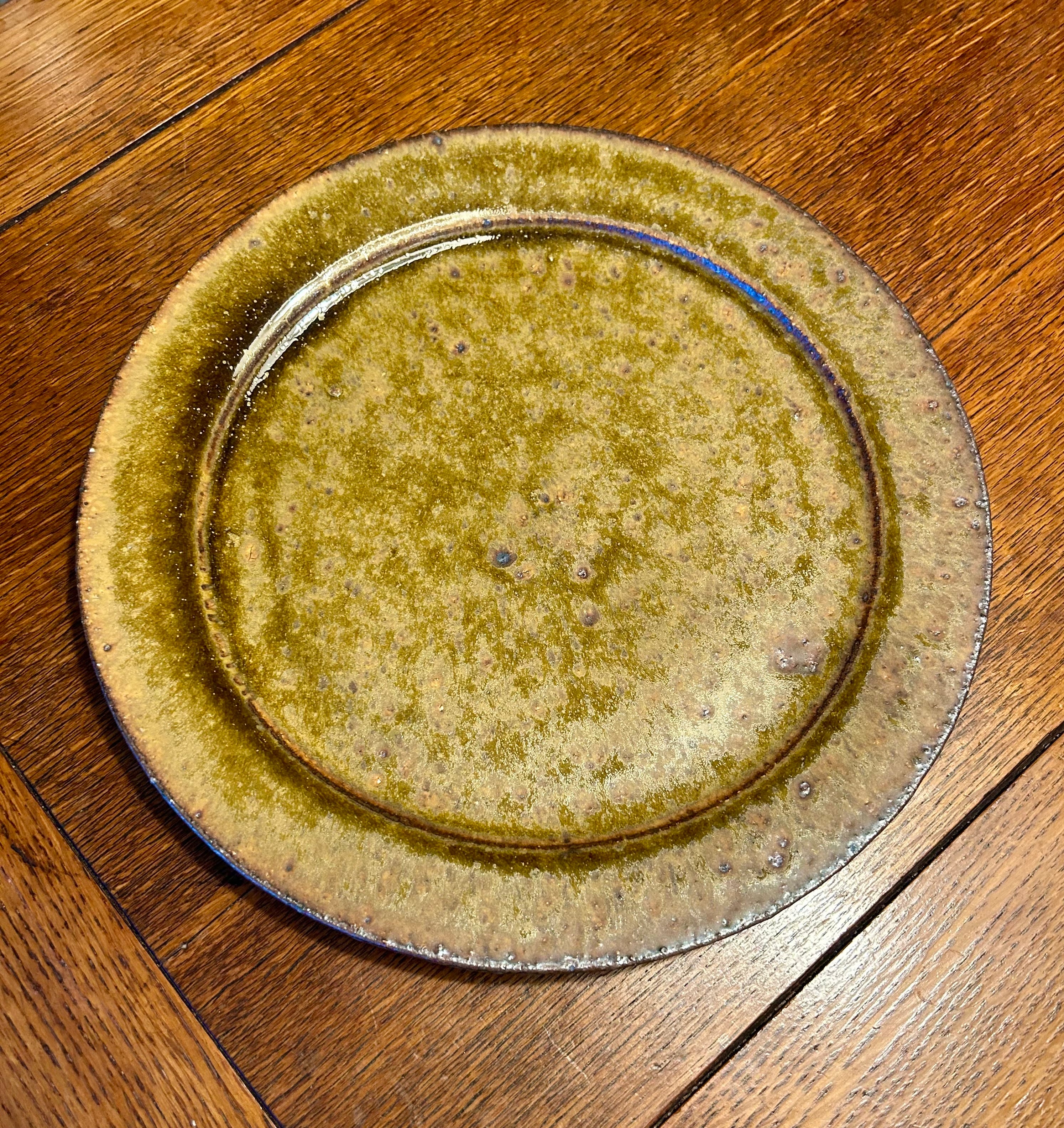 平皿 益子焼 黄土色｜Flat Plate, Mashiko ware, Ochre | うつわ 雑貨