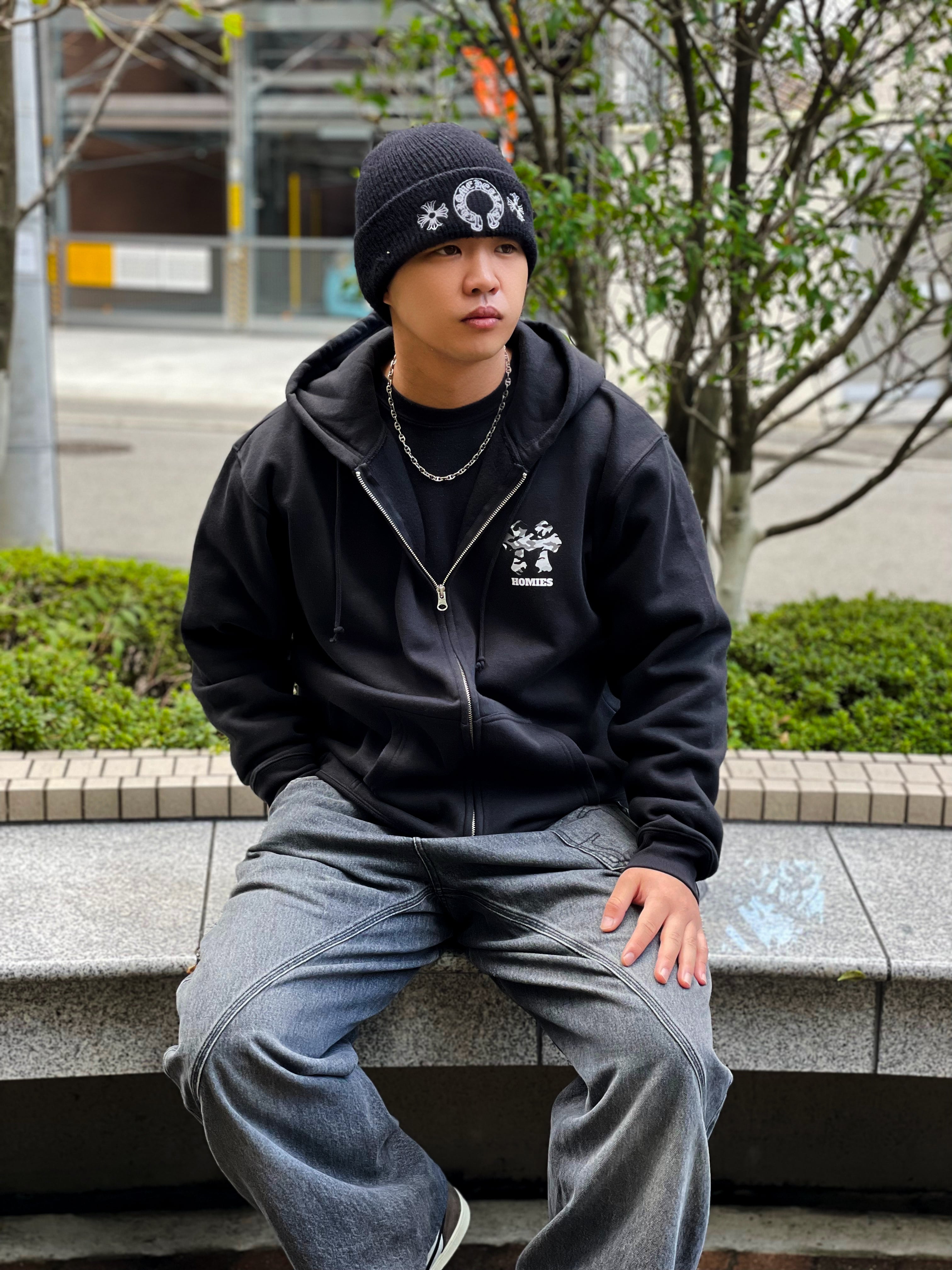 wcross camouflage fullzip hoodie (gray)/CAMOUFLAGE FULLZIP GY