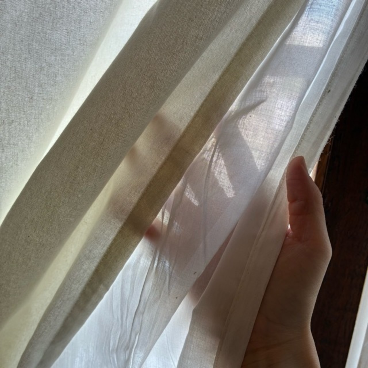 TOPANGA Homefurnishing India Cotton Voil&Sheeting double curtain　インド　コットンボイル＆シーチングダブルカーテン　110×240cm　ホワイト　白　綿　ナチュラル　間仕切り　掃き出し窓　レースカーテン　ドレープカーテン　2重　中厚　カーテンポール　暖簾