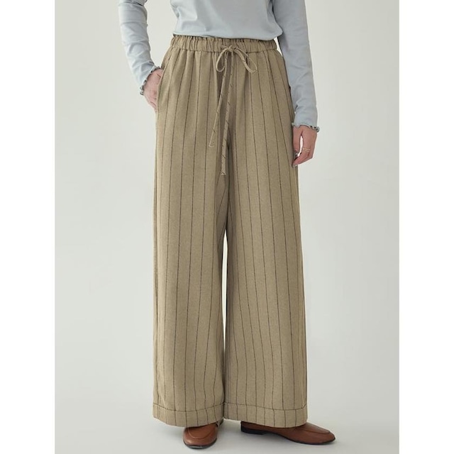 relax striped wide pants
