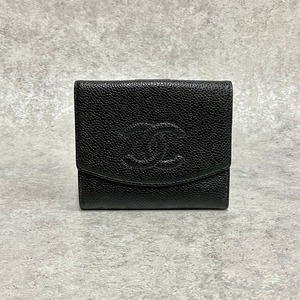 ※Reserved items※CHANEL シャネル 二つ折り財布 キャビアスキン ブラック 5938-202202