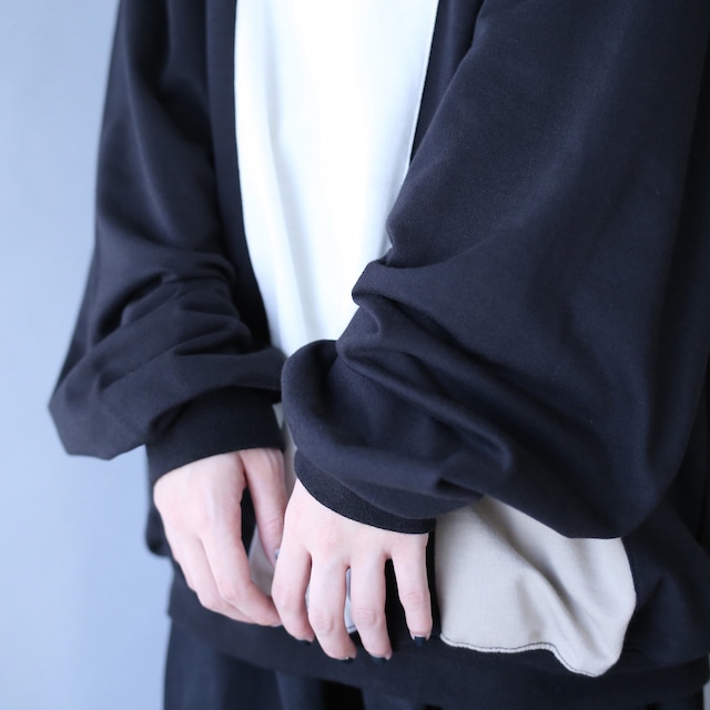asymmetry switching design loose silhouette pullover