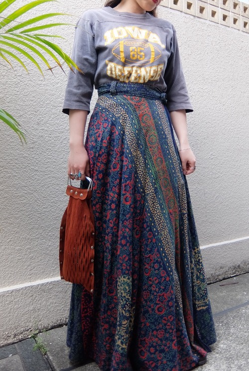 70‘s Indian wrap skirt／70年代 インド綿  ラップ スカート