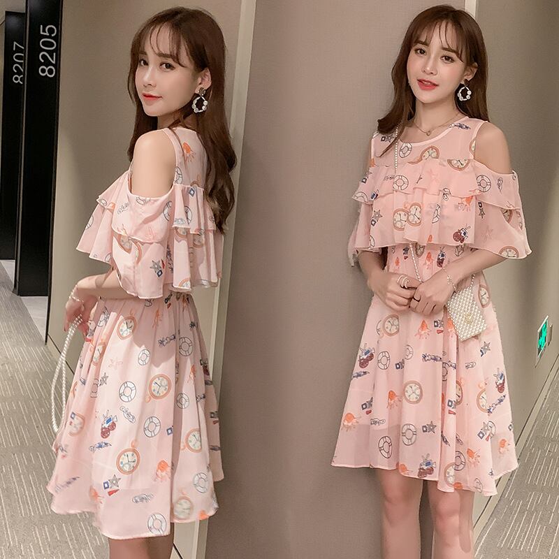 【新作】【送料無料】 妊娠中の服夏半袖ストラップレスシフォンマタニティドレス授乳看護ドレス妊娠中の授乳ドレス ショート ハーフスリーブ サマー 夏物 AL expec368826202805