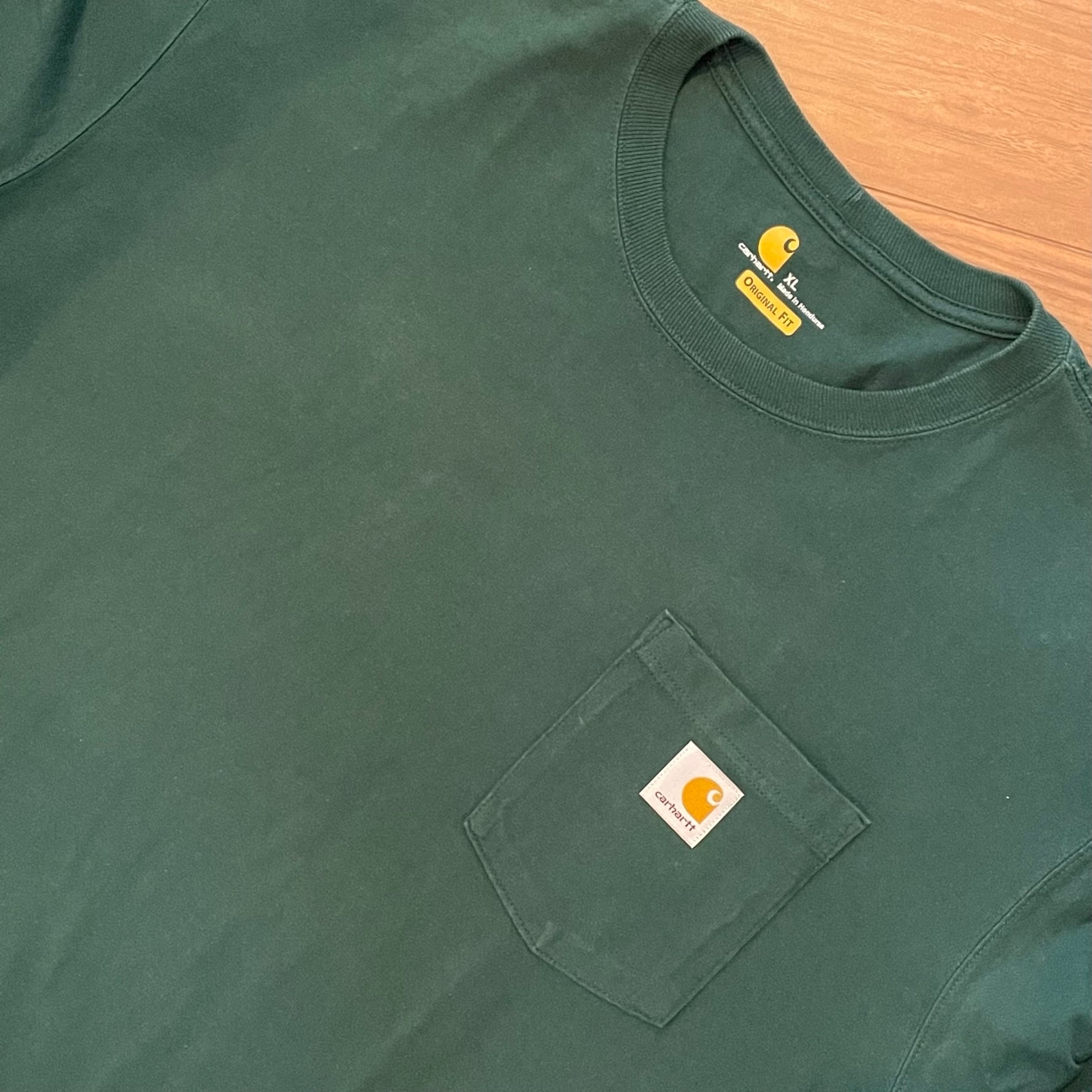 Carhartt】ロゴ ポケットTシャツ ディープグリーン X-Large ビッグ