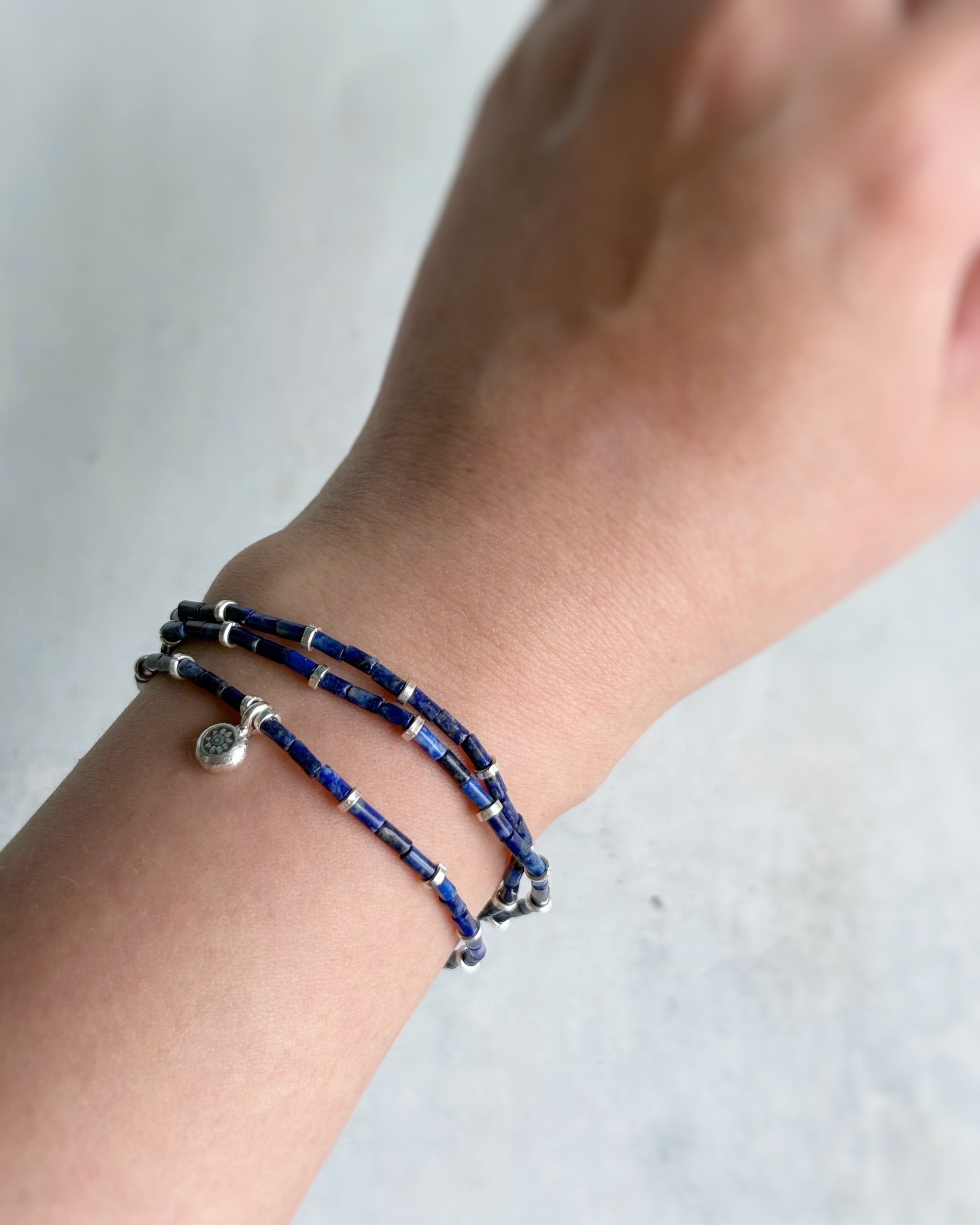 【再販】2way bracelet(ラピスラズリ×カレンシルバー)