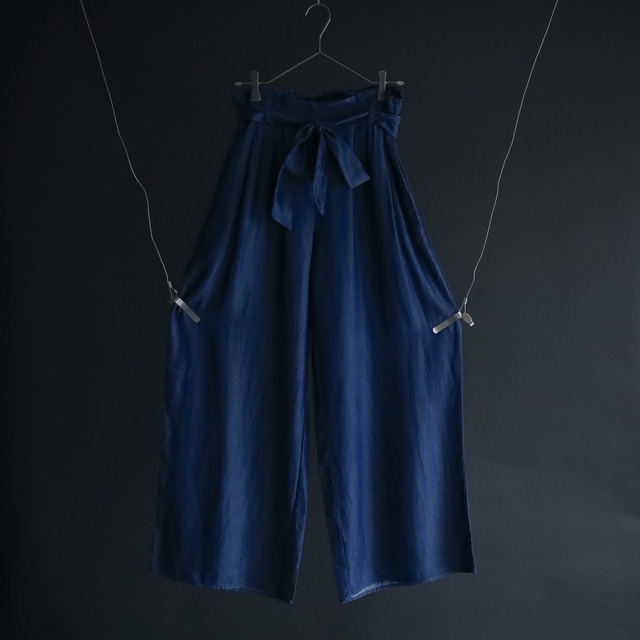 Dead stock wide & loose silhouette lyocell fabric HAKAMA pants