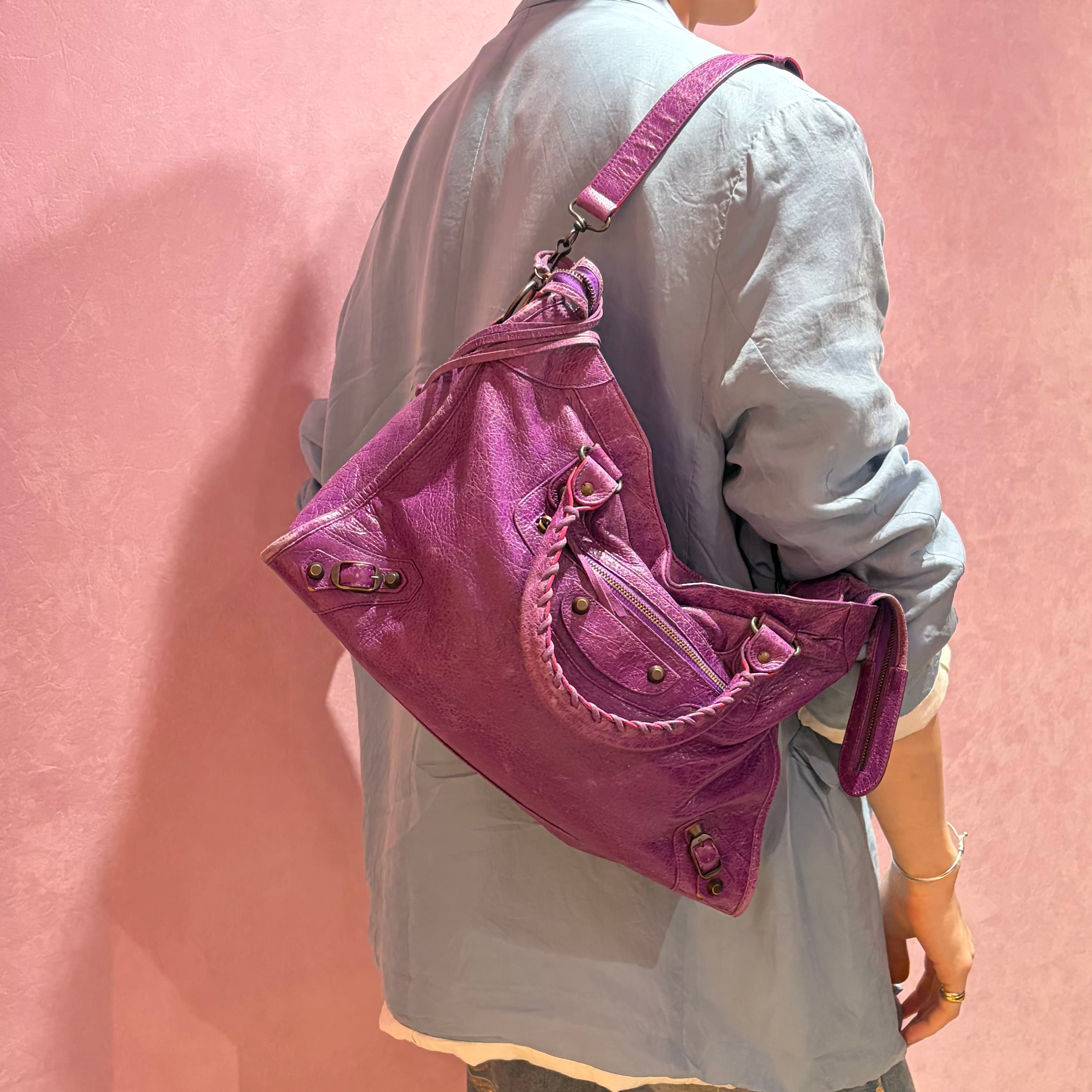 バレンシアガ ザ シティ 2way ハンドバッグ レザー ミラー BALENCIAGA 
