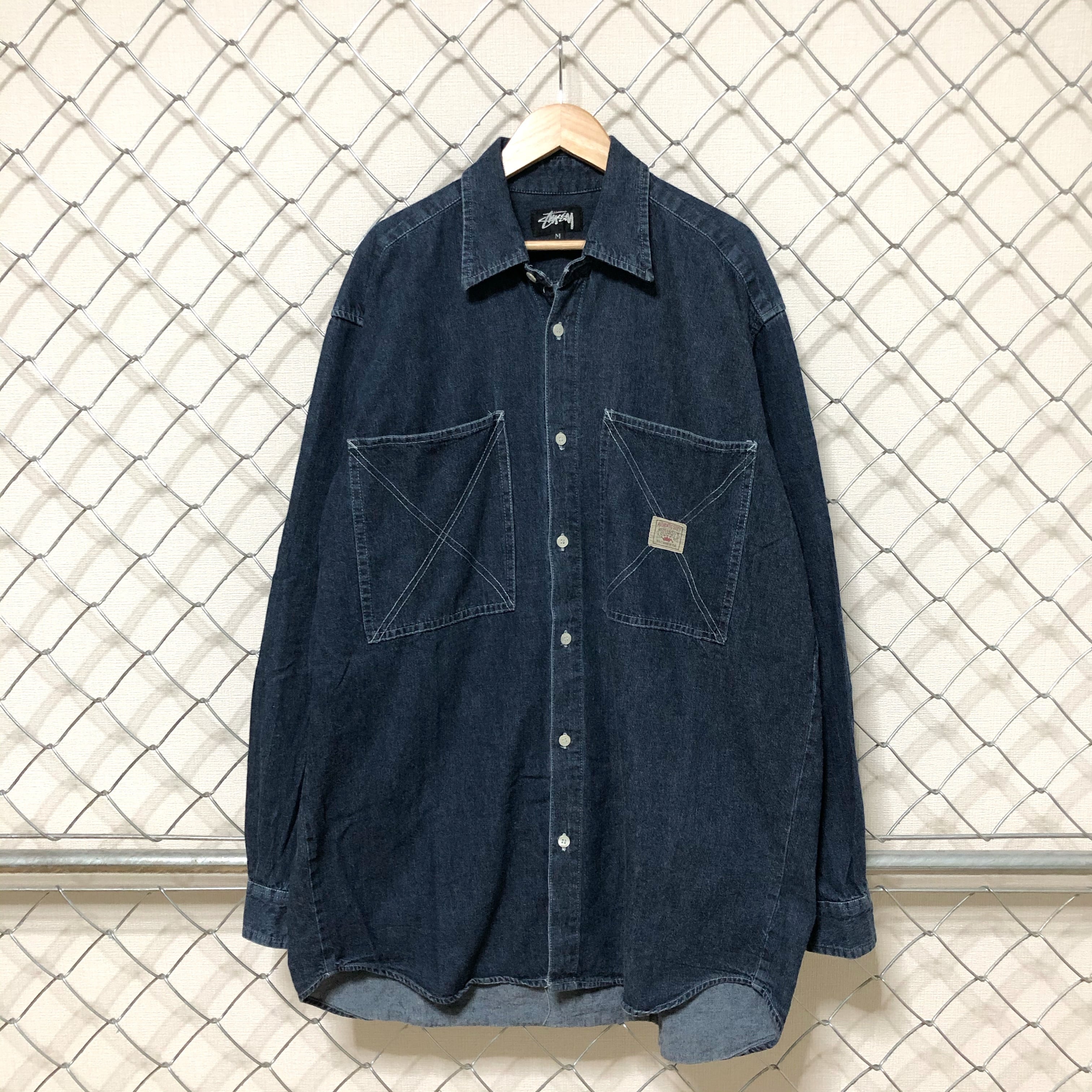 80's USA製 Stussy ステューシー デニムシャツ 長袖シャツ M | MasaHero