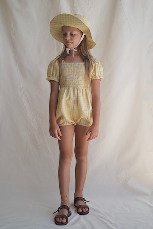 House of Paloma / Serafina Playsuit  _Lemon Vichy  (2y,3y,4y)