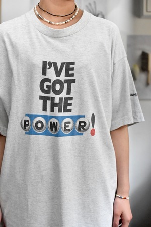 90's- -old- "short sleeve print T-shirt" "i've got the power"