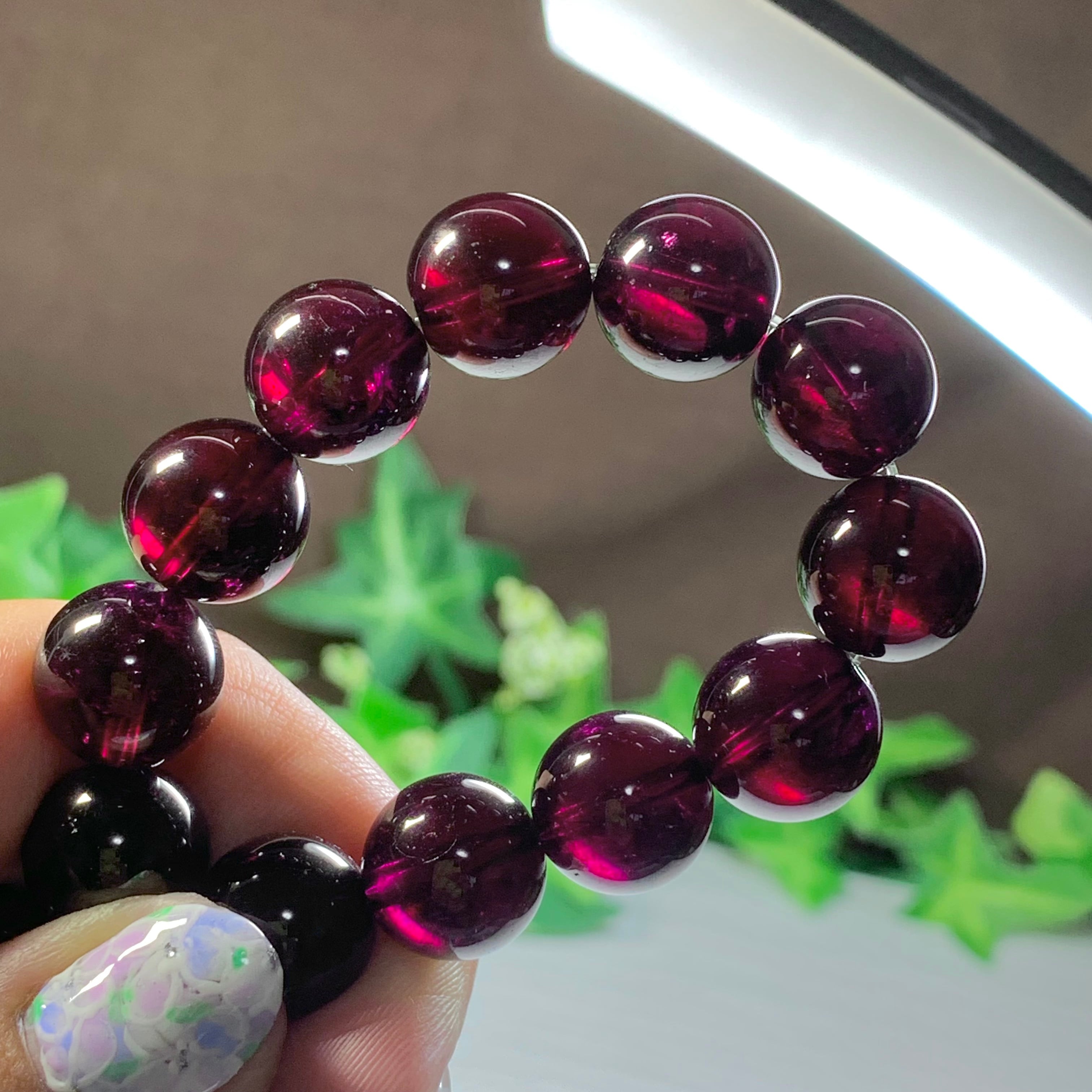 希少！ハイクオリティ♪大玉ロードライトガーネット ブレスレット