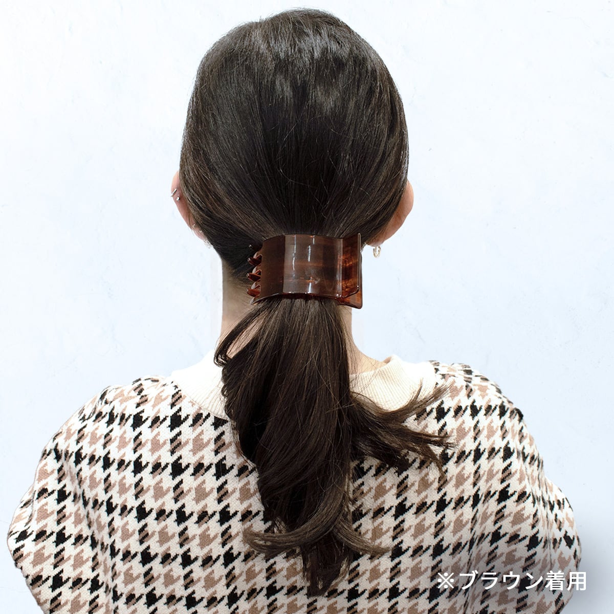 ヘアアクセ ヘアクリップ バンスクリップ 長方形 クリップ 飴色 ヘア