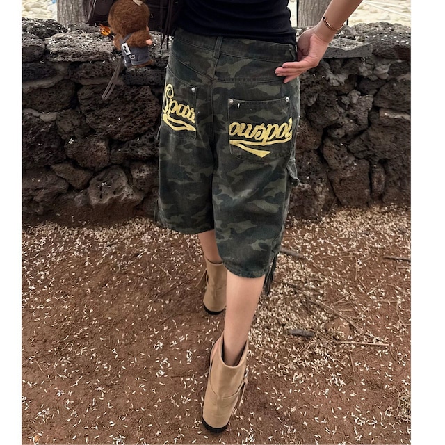 ドローストリングカモフラカーゴパンツ 1col R02296