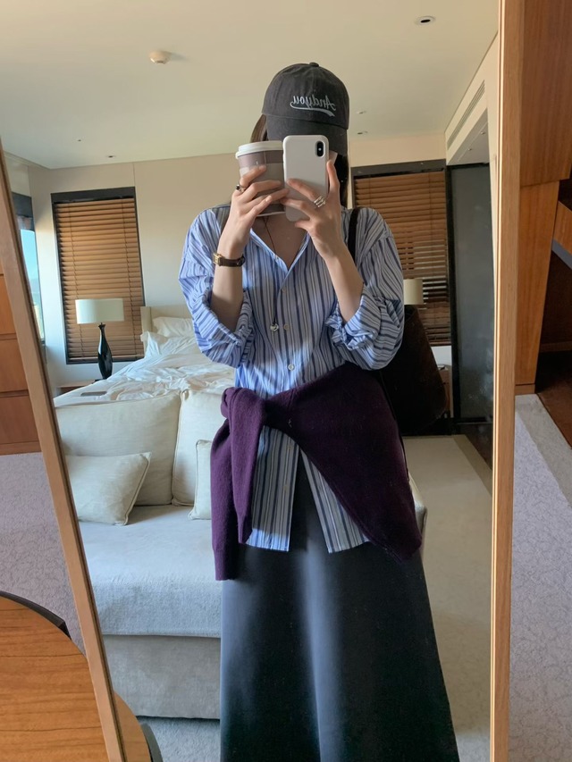 (予約) signature / ID stripe shirt 2color