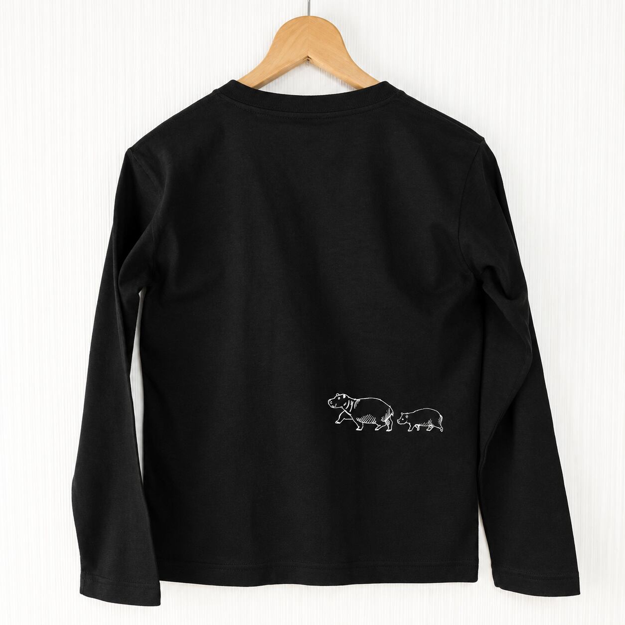 #いつかワニになるSTONE  ロンT ワニ行進 長袖Tシャツ（選べる3色）｜手刷り 大人可愛い動物イラスト