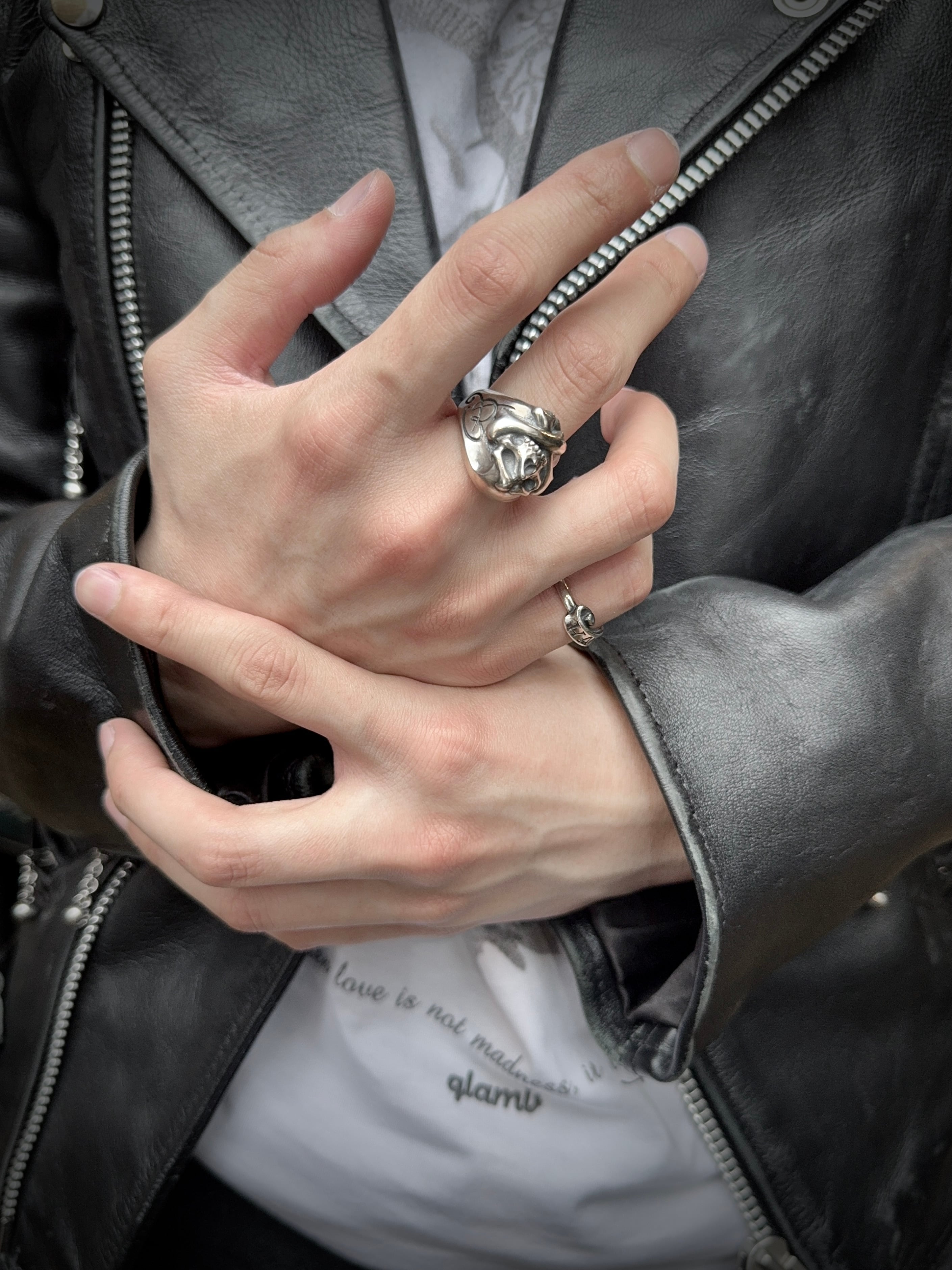 Rat Race】Cry Baby Cross Bone Skull Ring クライベイビークロス