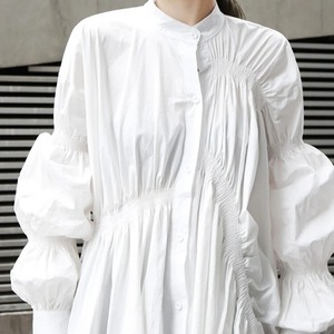 Irregular Ruffles Shift Dress / イレギュラー ラッフル シフト ドレス ワンピース