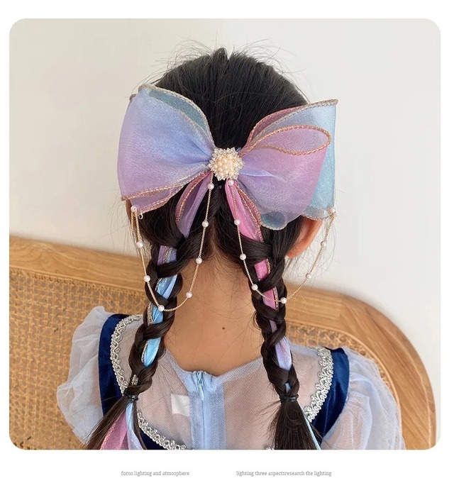ビーズリボン ヘアピン