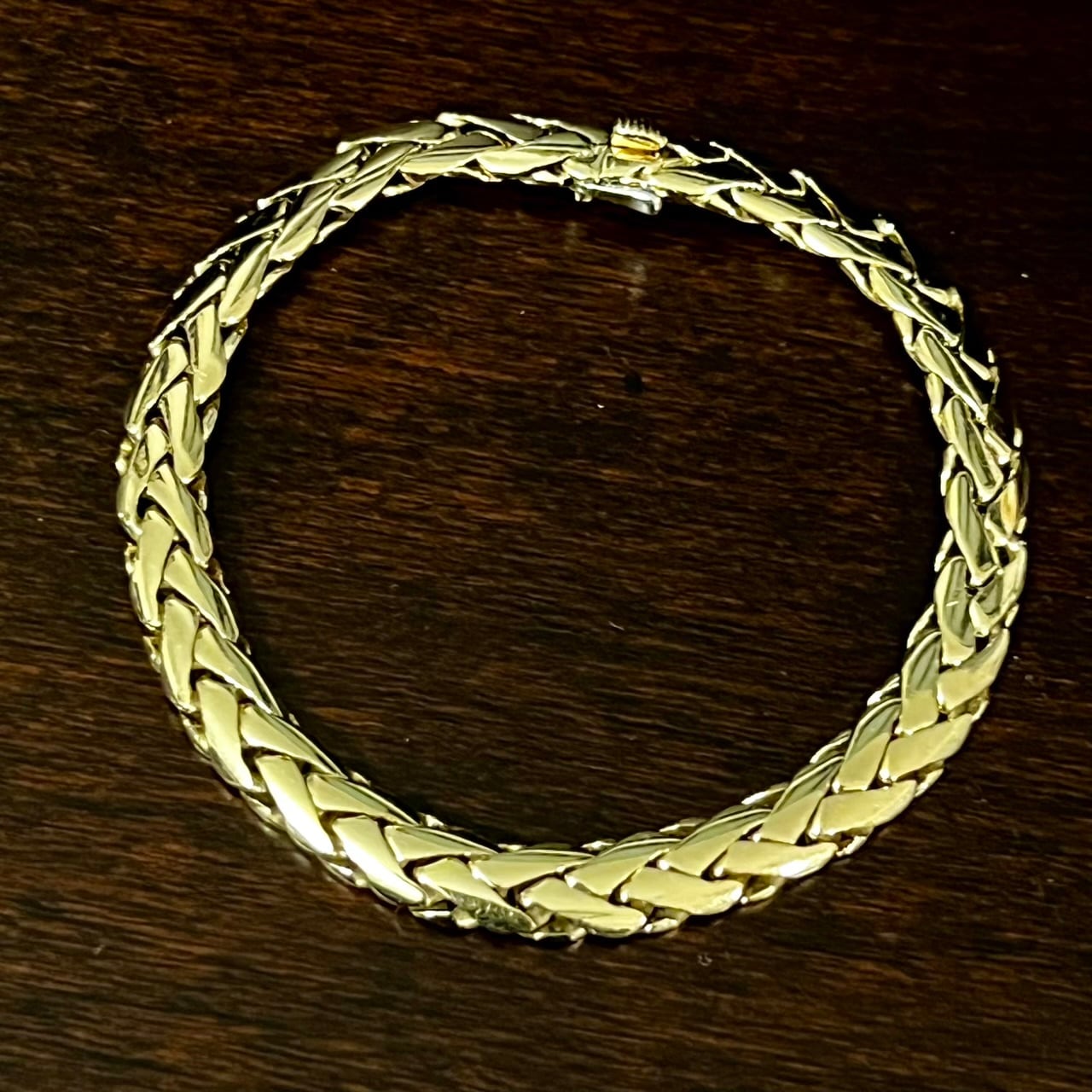 VINTAGE CARTIER 18K Gold Swage Braid Chain Bracelet | ヴィンテージ