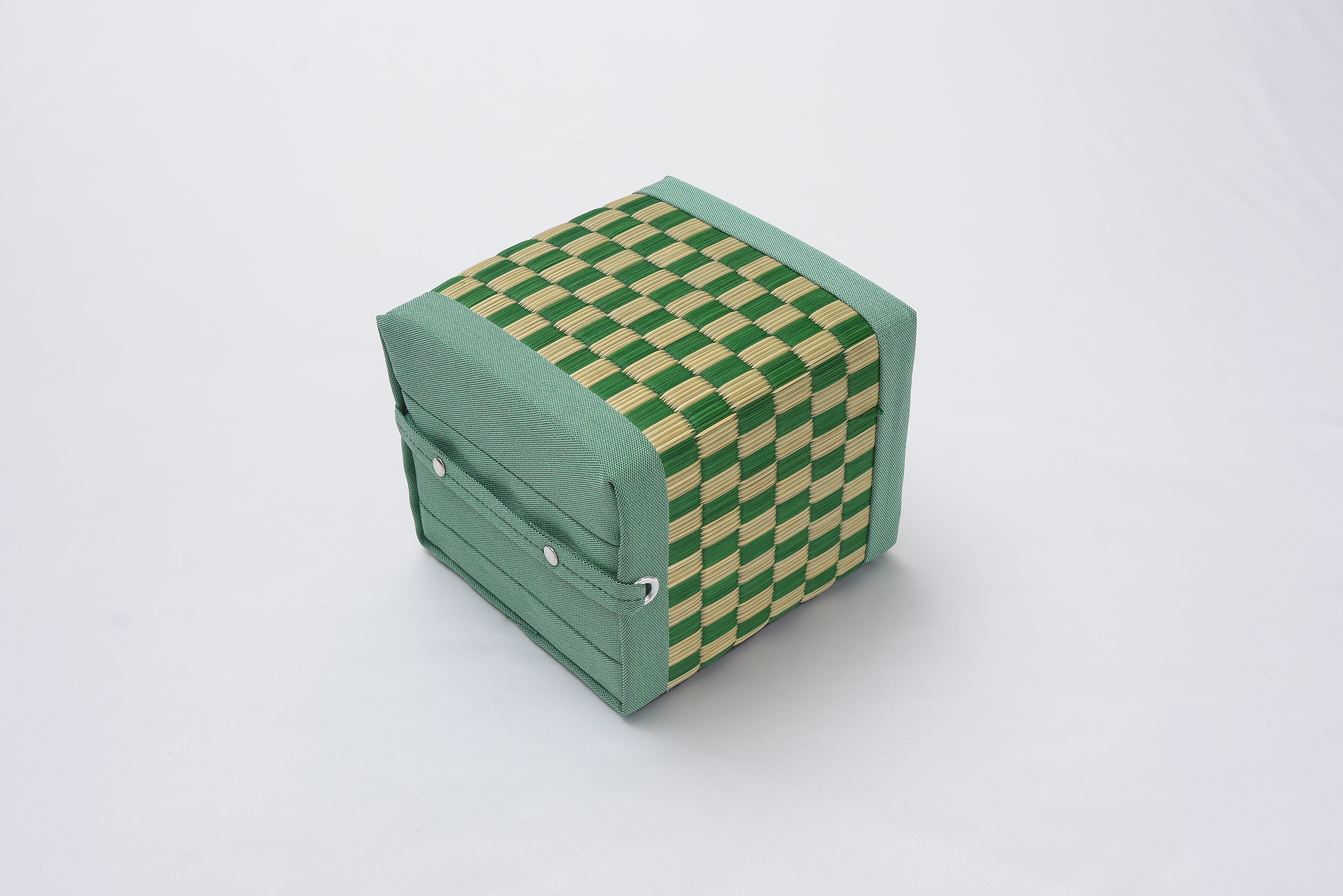 正座畳 市松模様 白緑