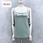 <  PINK HOUSE > yellow green bijou camisole dead stock