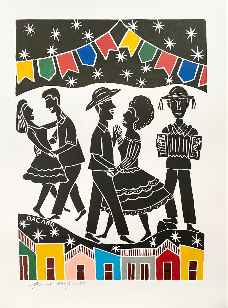 BACARO BORGES バカロ・ボルジェス 木版画 M【夜のカーニバル】