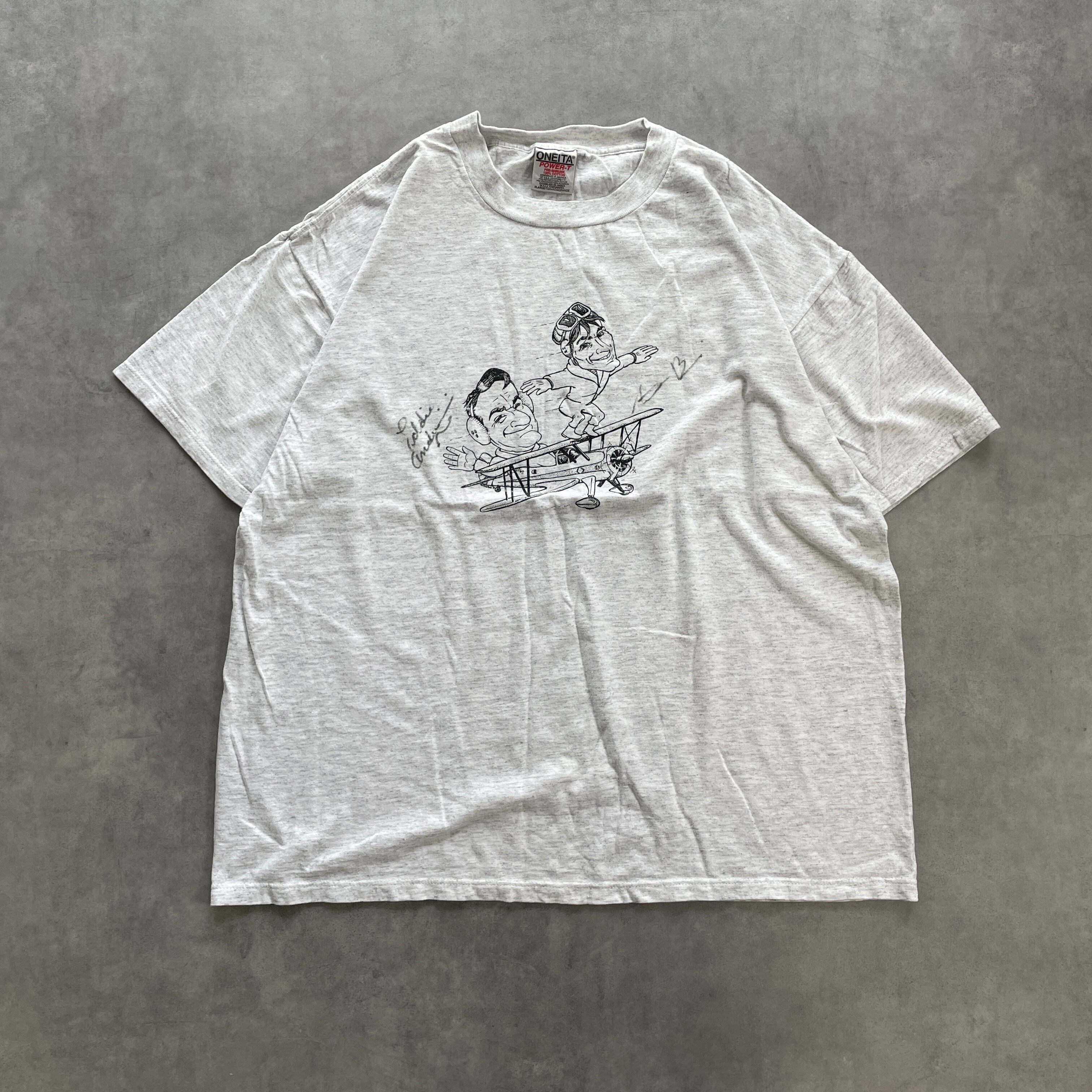 90s USA製 プロペラ機 おもしろプリント vintage T-shirts ヴィンテージ